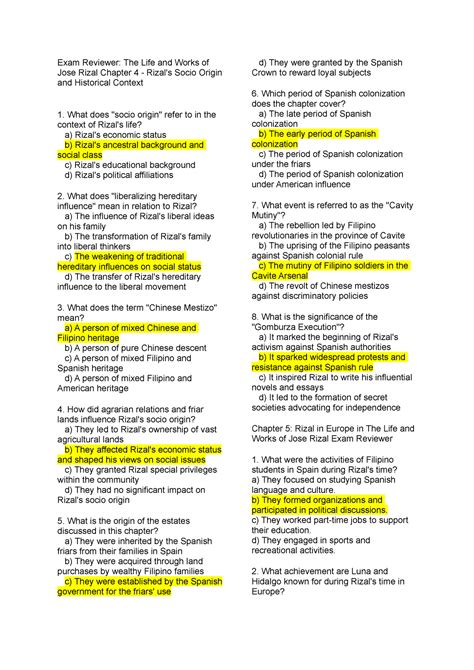 rizal technological university entrance exam reviewer|Life and Works of Rizal Final Exam Reviewer .